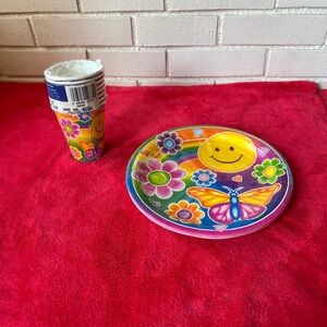 Amscan Yellow and Pink Disposable Tableware Set